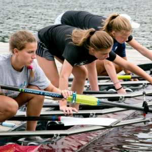 Crew sculling camp rowing